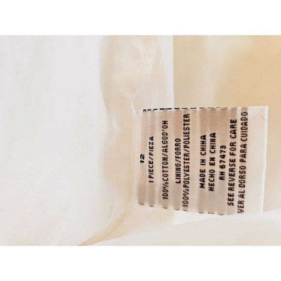 Julian Taylor vintage dress size 12 faux wrap wrap collar eyelet white pockets - Picture 8 of 16